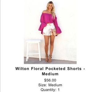 Wilton floral pocket shorts from vici